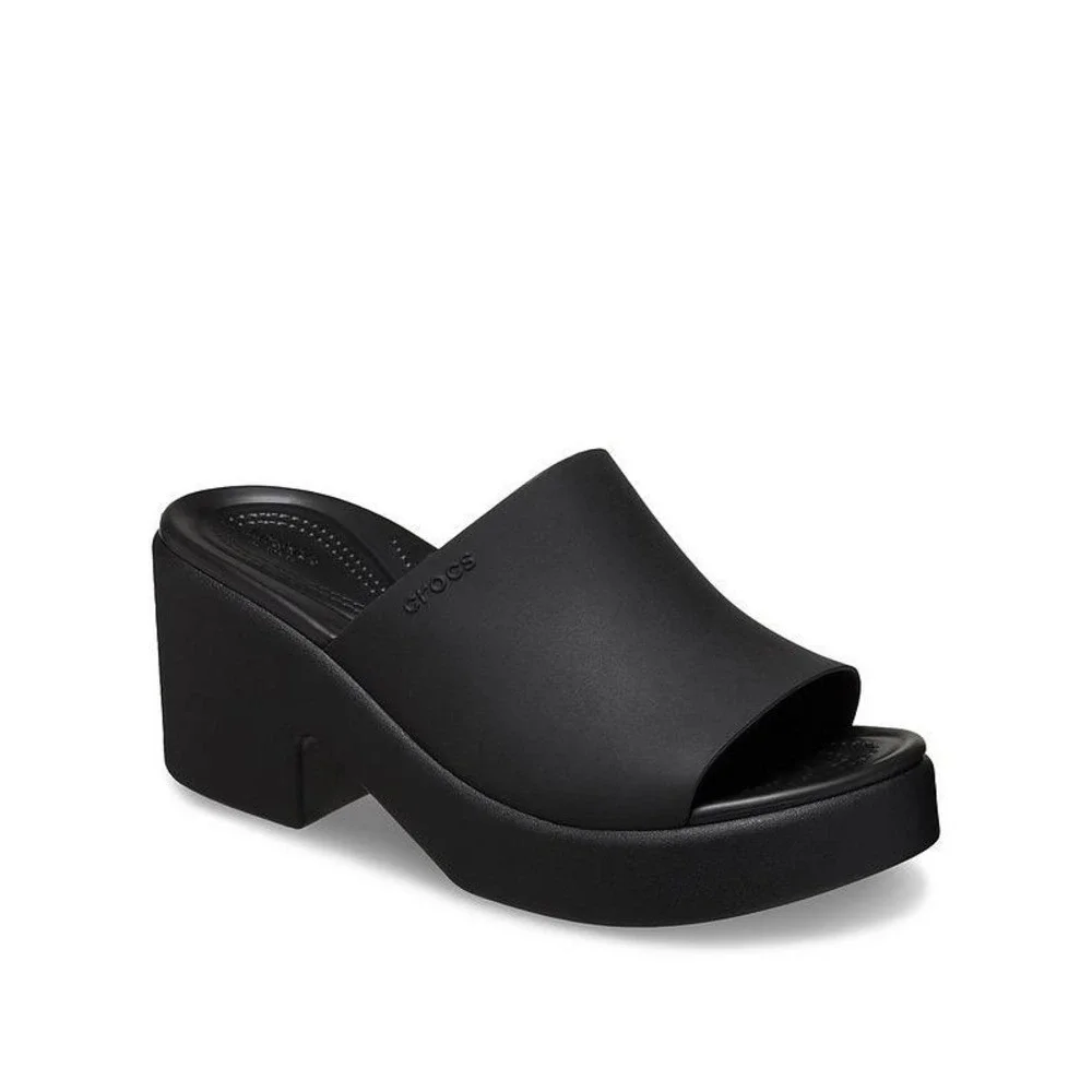 Crocs Brooklyn High Wedge Sandal Black Platform Mules Womens Size 6 206222-060